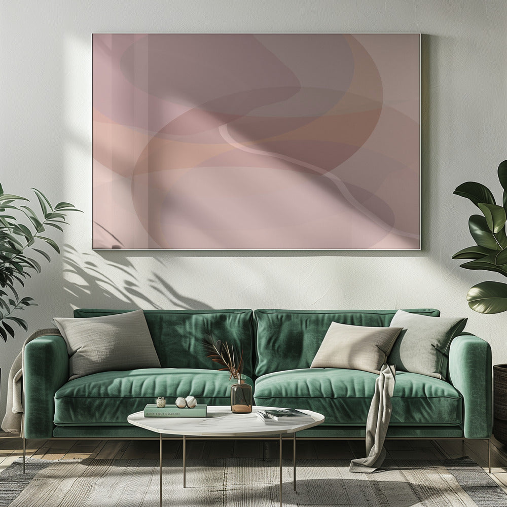 Dusty Rose Shapes 1 | Canvas