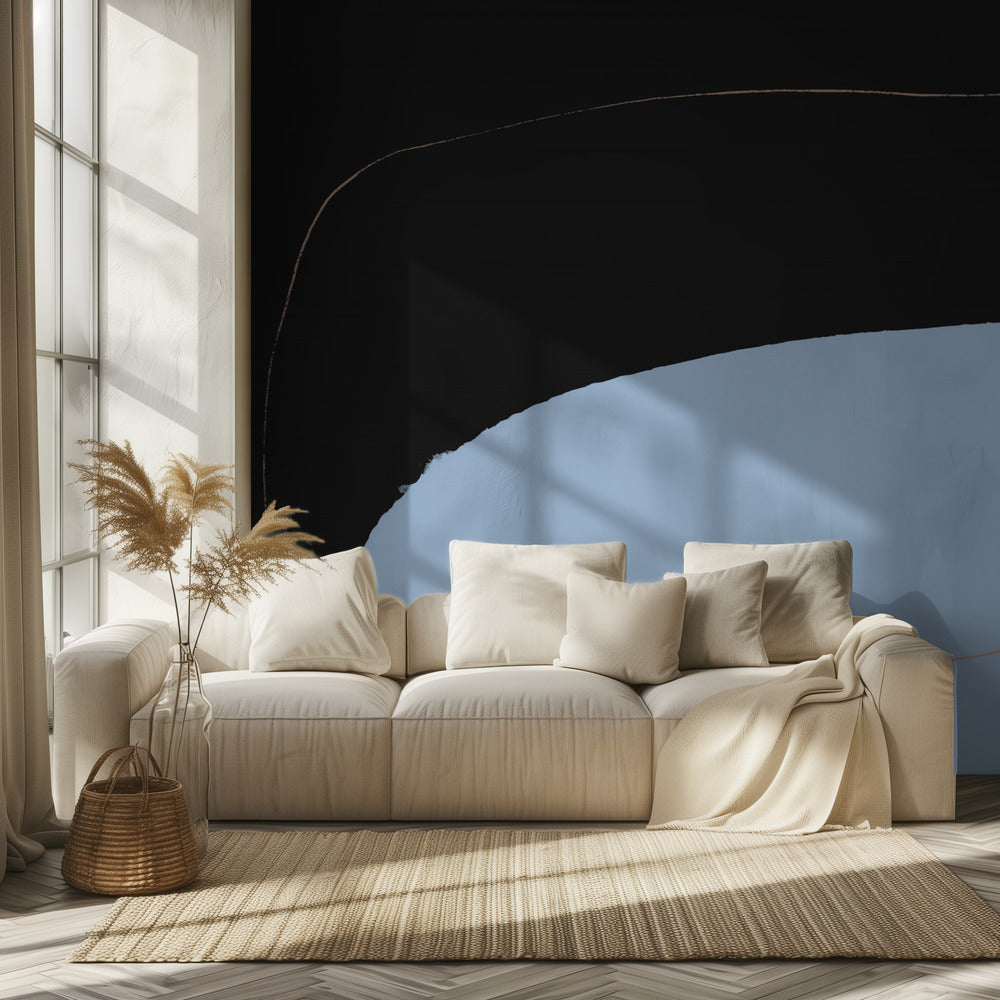 Interwoven Contrast Black Bold Meets Blue Soft | Wallpaper