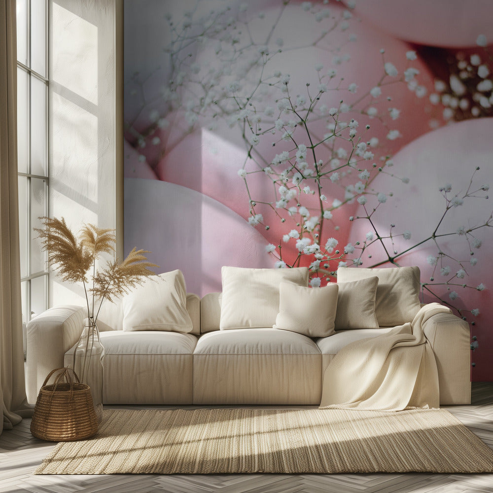 Pink Balloons with Flower | Wallpaper