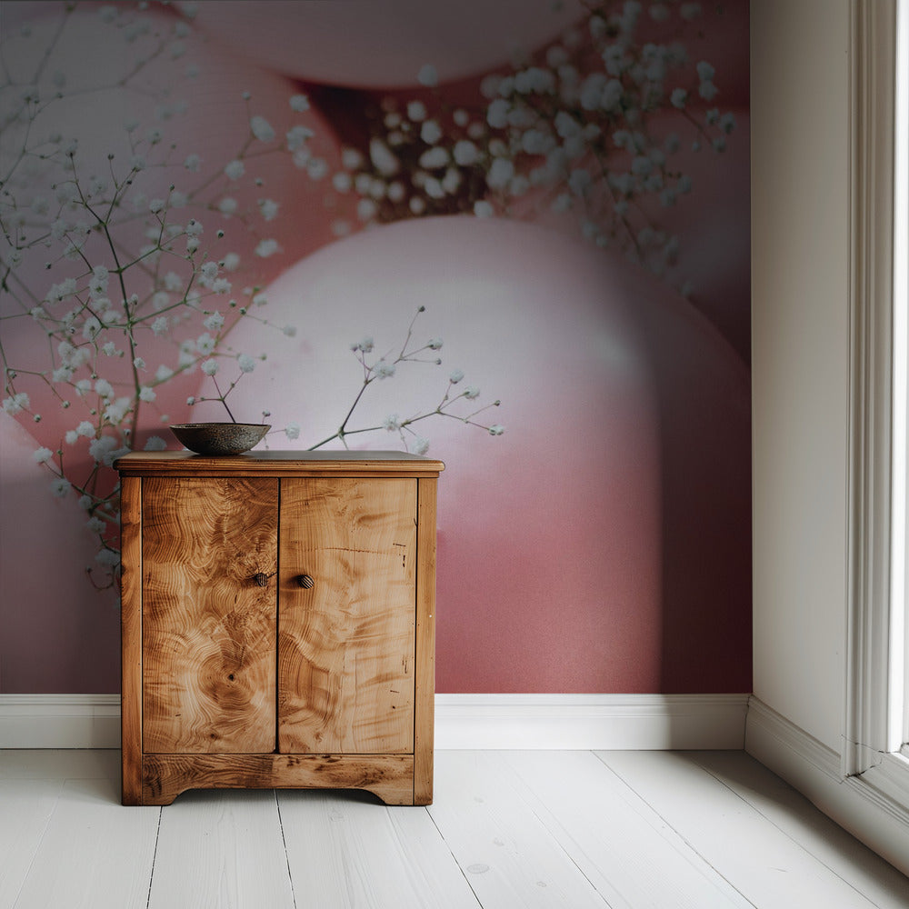 Pink Balloons with Flower | Wallpaper