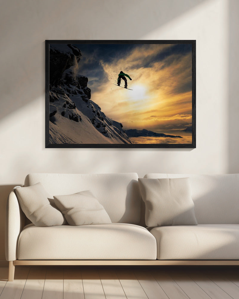 Sunset Snowboarding | Canvas
