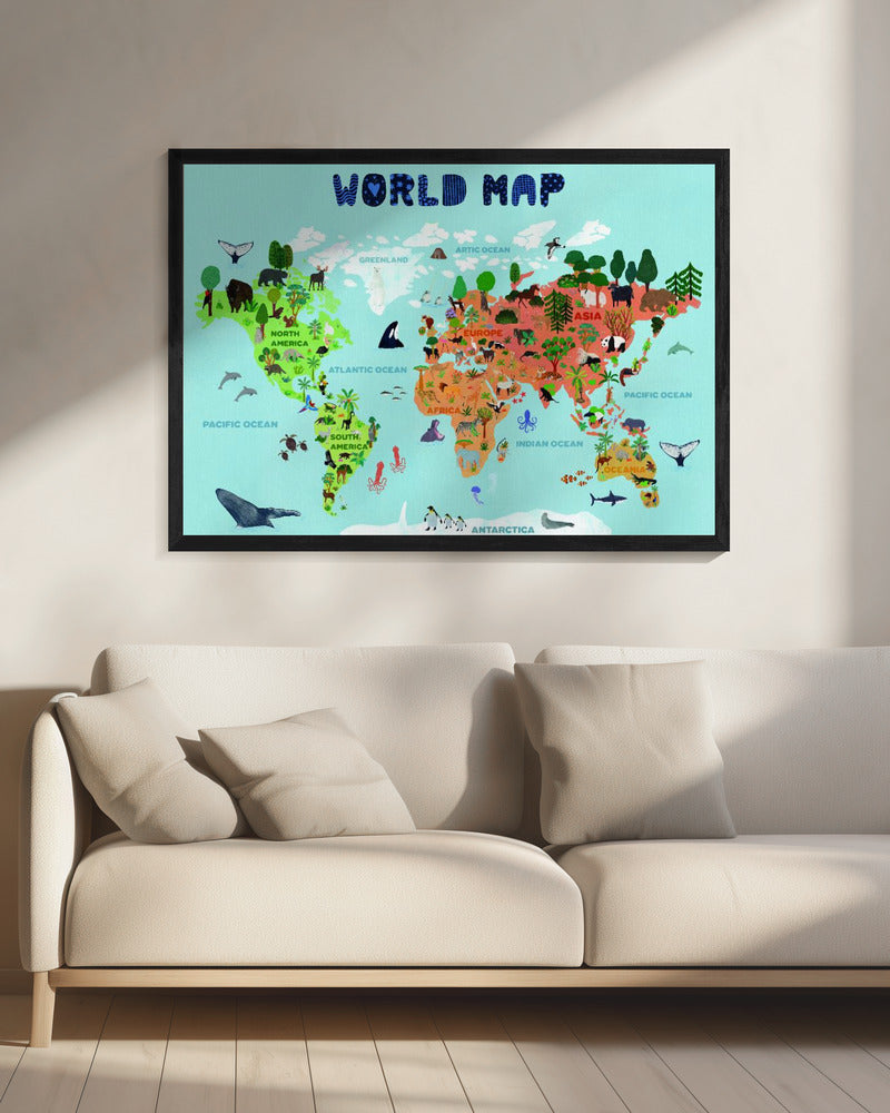 World map for kids | Canvas
