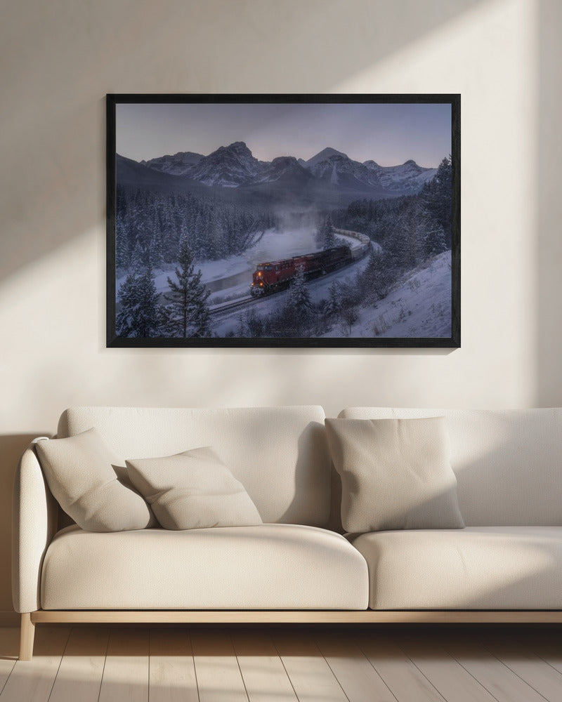 The Train in Snow. | Canvas