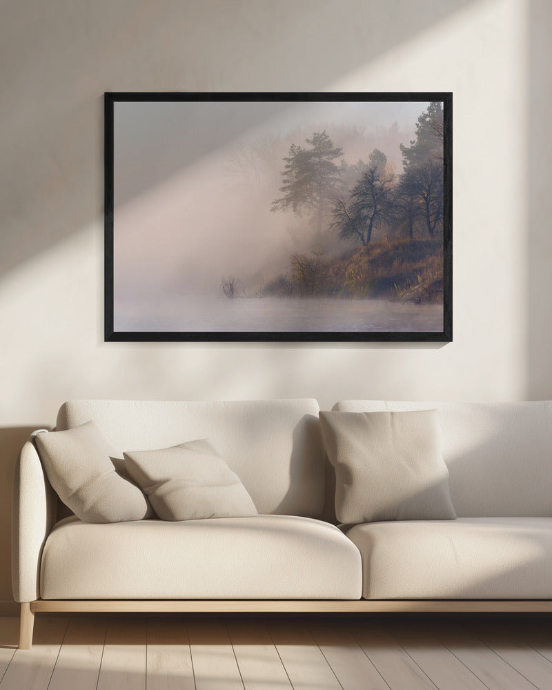 Foggy autumn morning on the river | Canvas