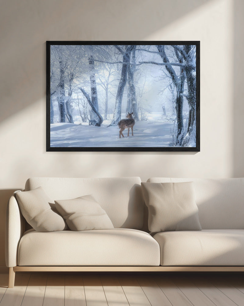 The Sika Deer in the Snowy Forest | Canvas