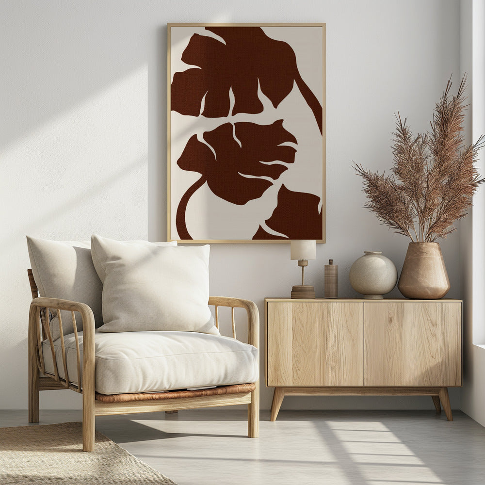 Monstera Canvas Brown | Poster