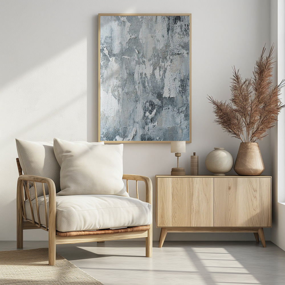 Textured Layers Of White And Gray | Poster