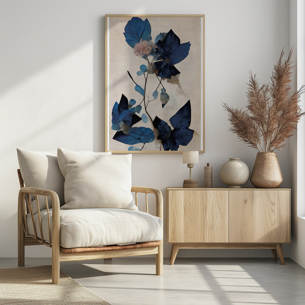 Blue Dry Flowers | Poster