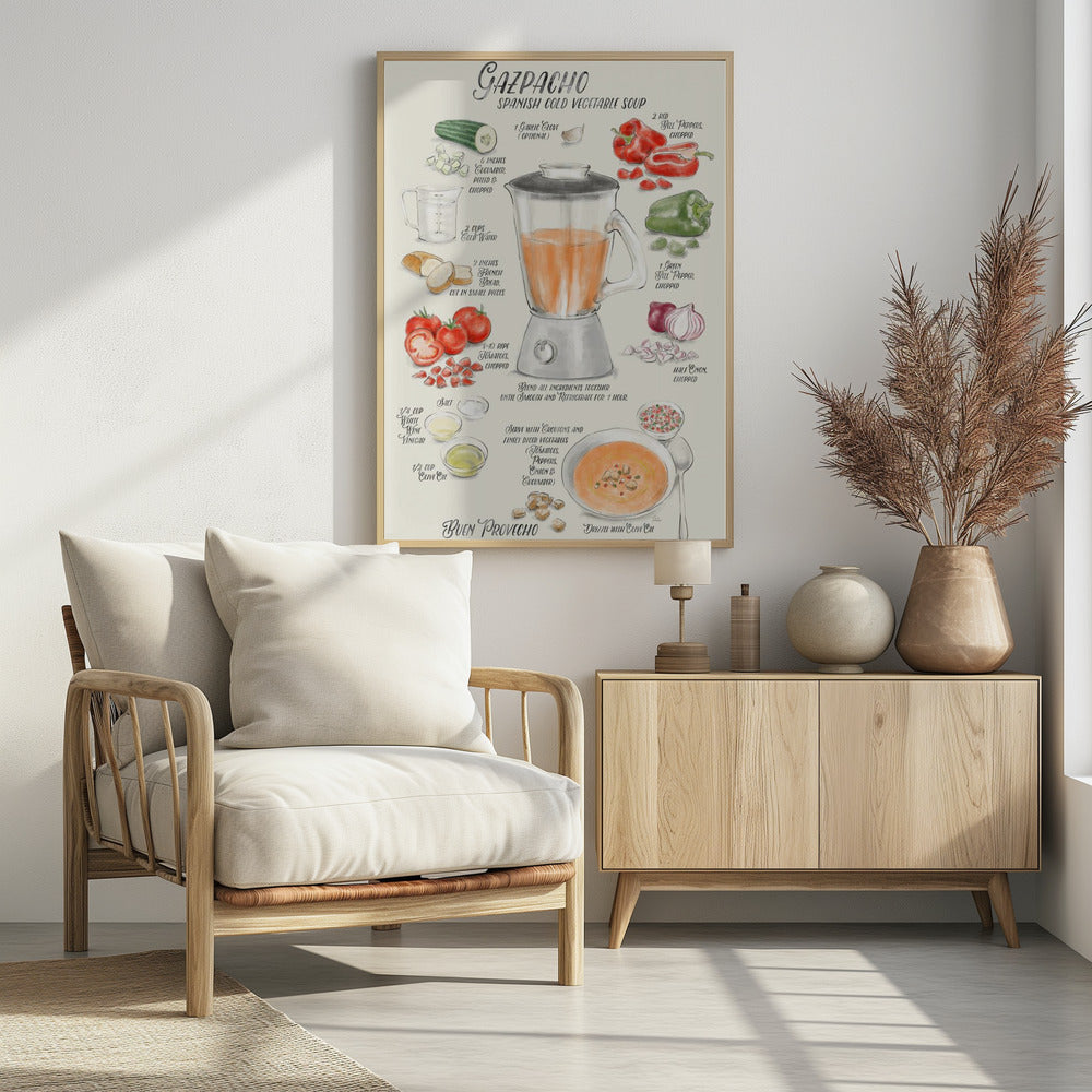 Gazpacho illustrated recipe in English | Poster