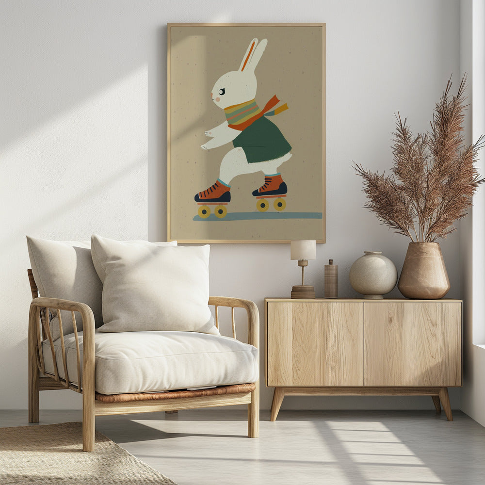 Skating Bunny Bliss | Poster