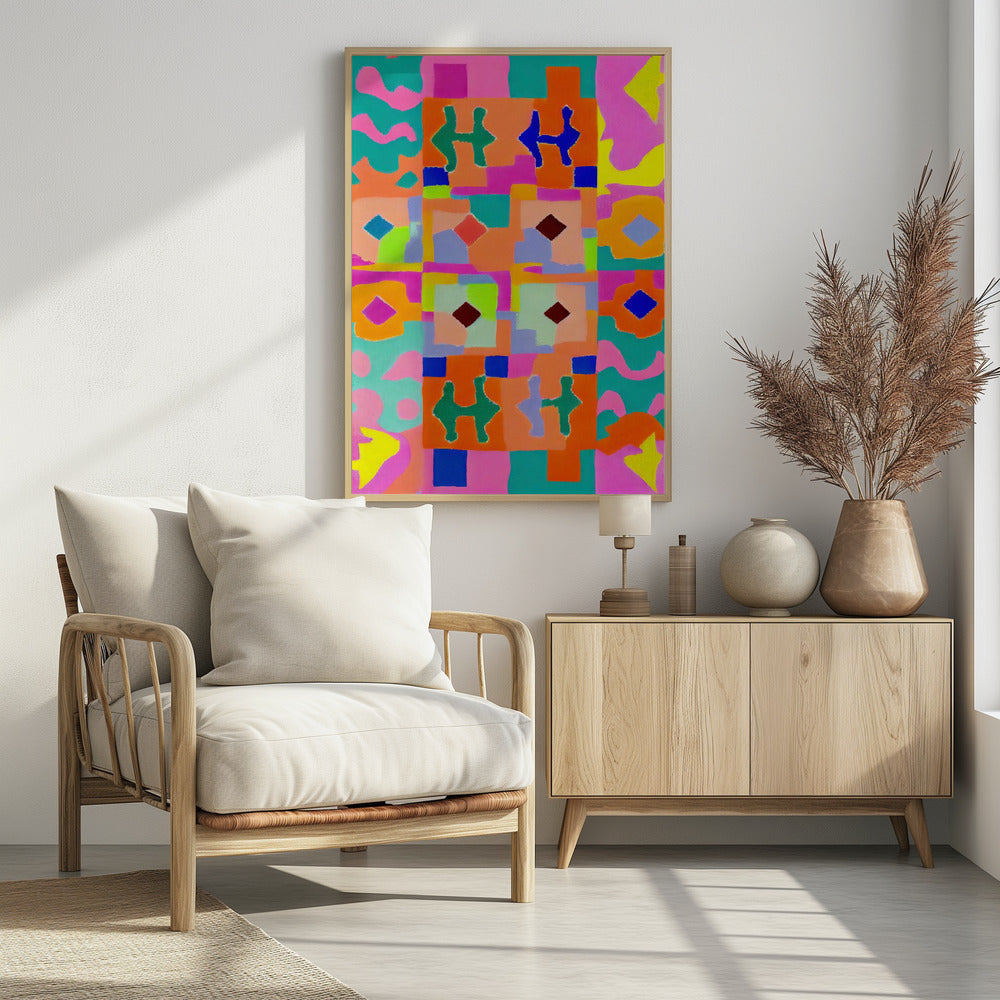 Vivid Geometric Tapestry | Poster