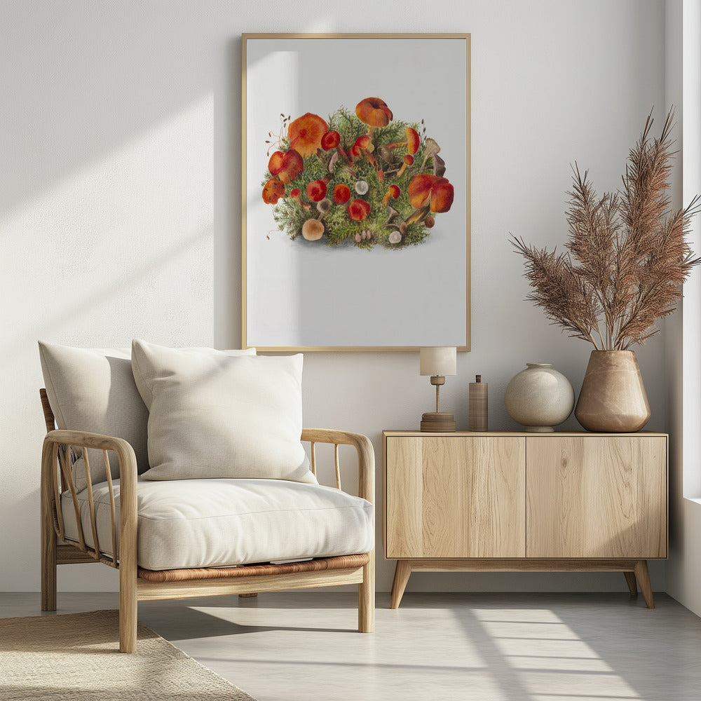 Study of Mushrooms (1880) Portrait Mode | Poster