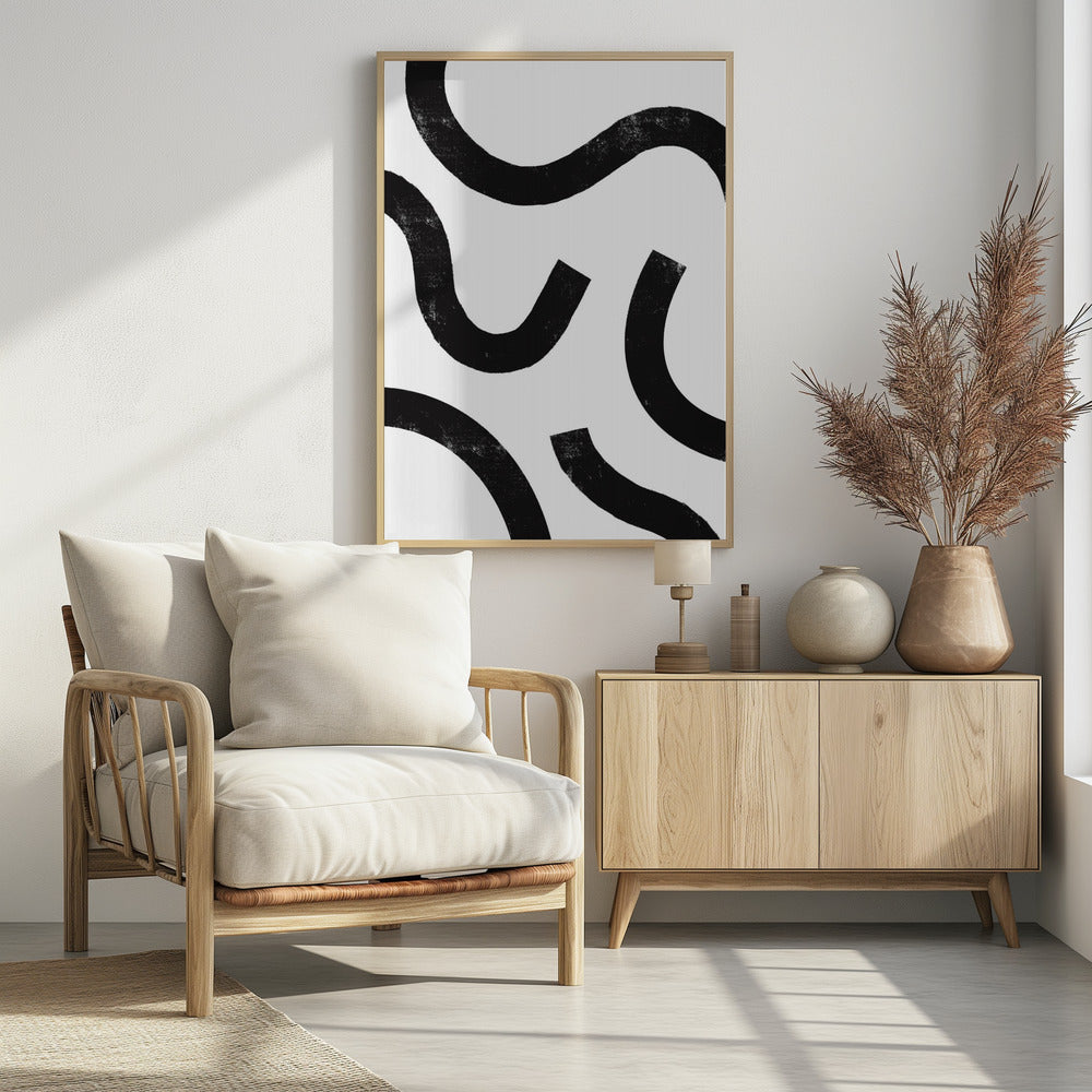 Curved Monochrome Paths | Poster