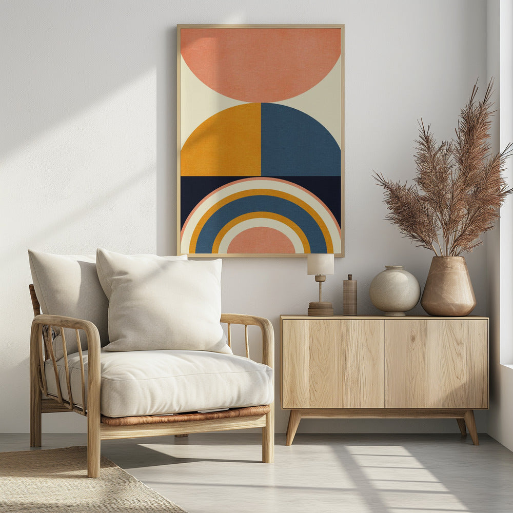 Rainbow Plus Shapes  Blue Mustard10 | Poster