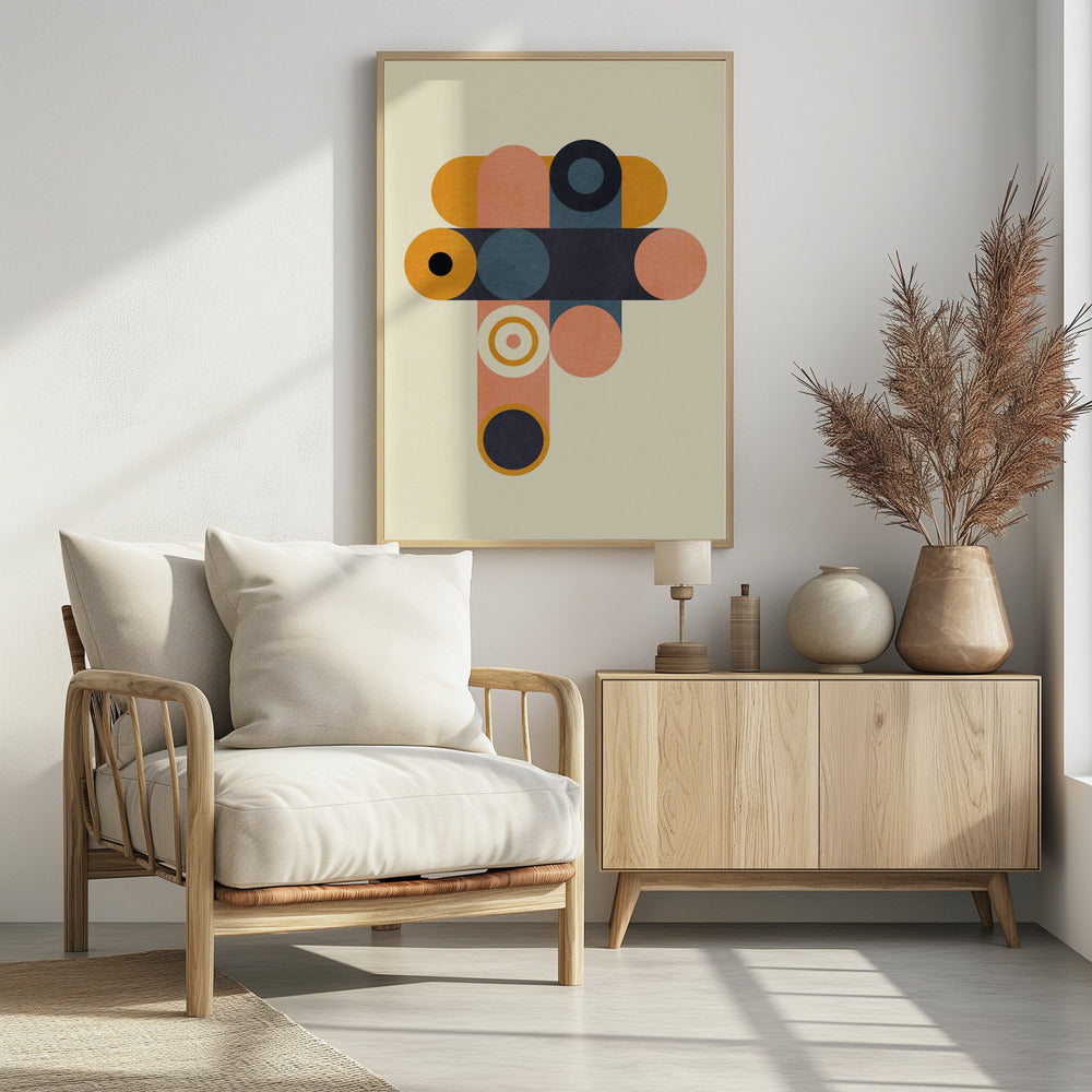 Rainbow Plus Shapes  Blue Mustard8 | Poster