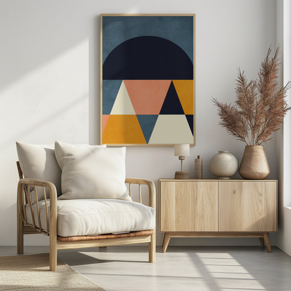 Rainbow Plus Shapes  Blue Mustard4 | Poster