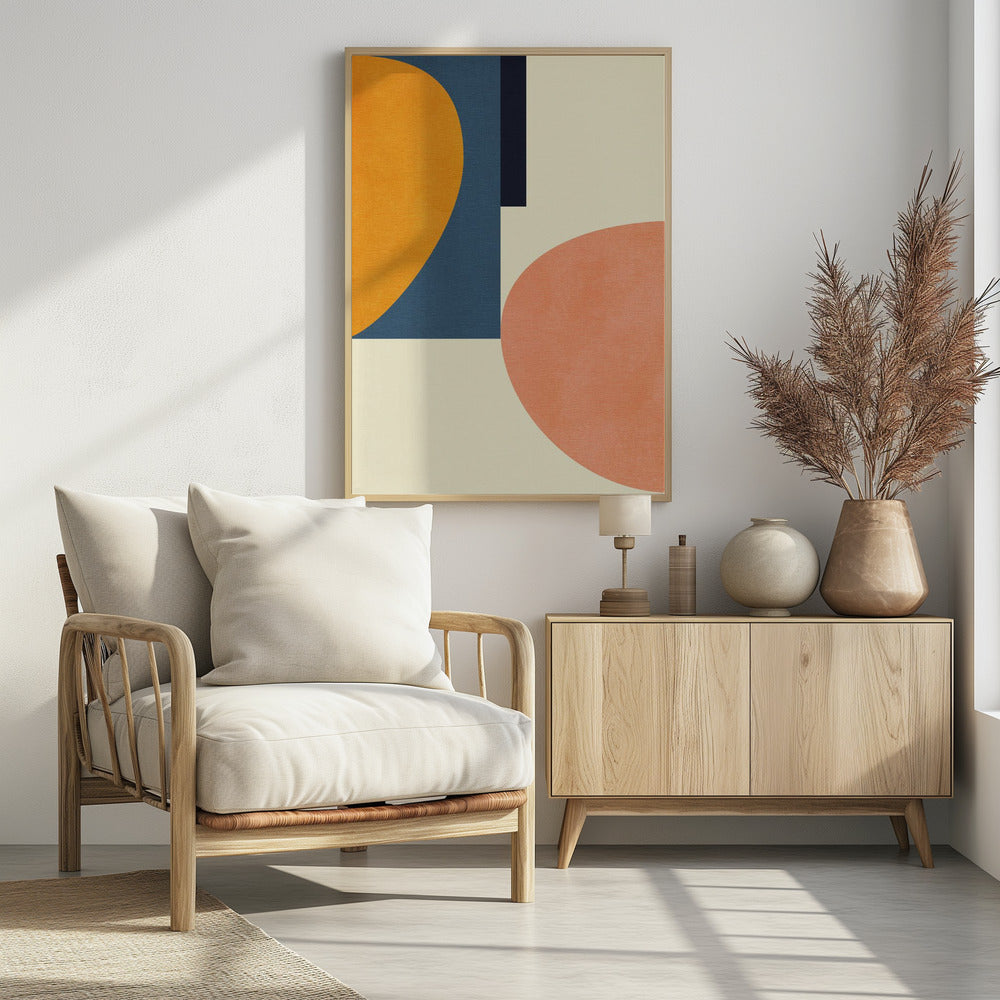 Rainbow Plus Shapes  Blue Mustard1 | Poster