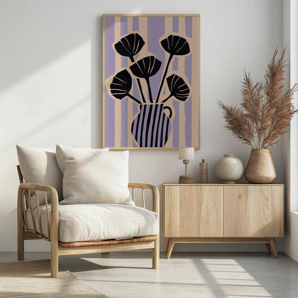 Striped Blossom Vase | Poster