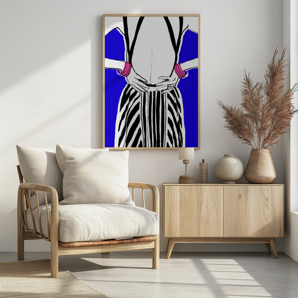 Bold Stripes, Blue Background | Poster
