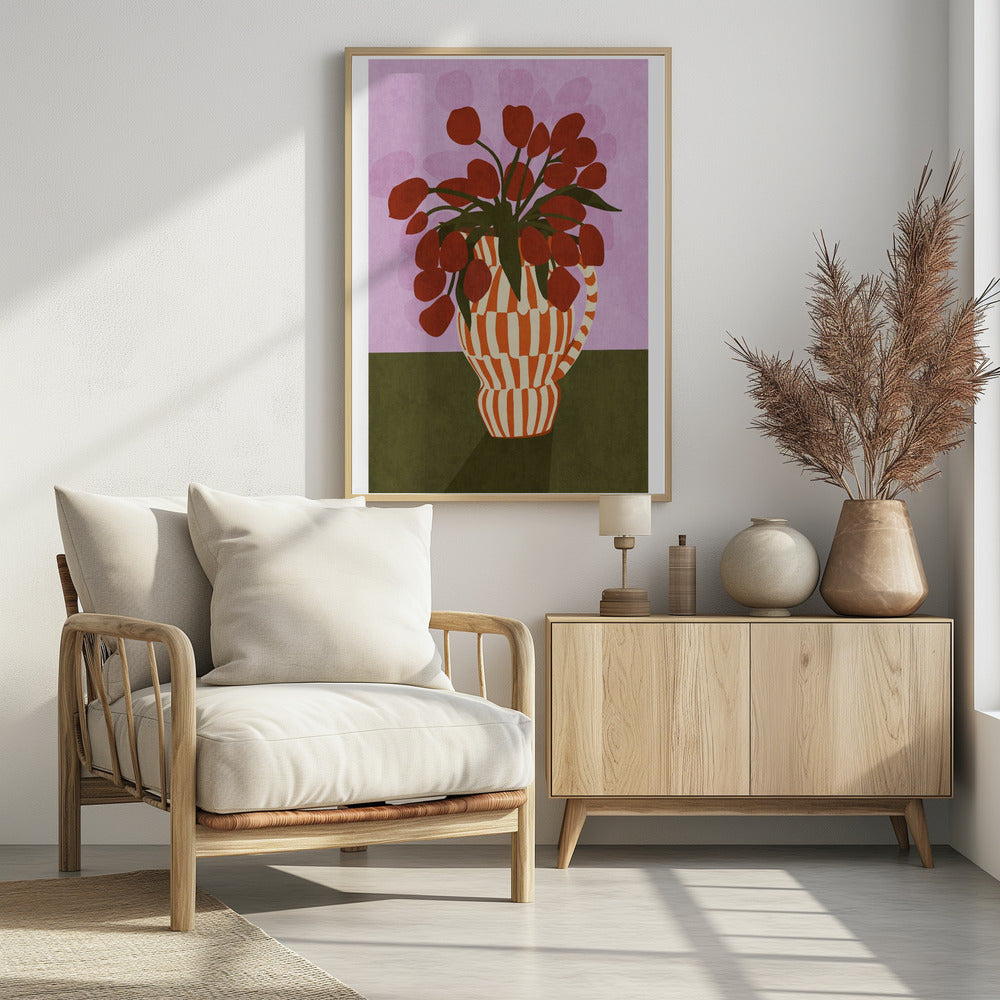 Bold Tulips in Vase | Poster