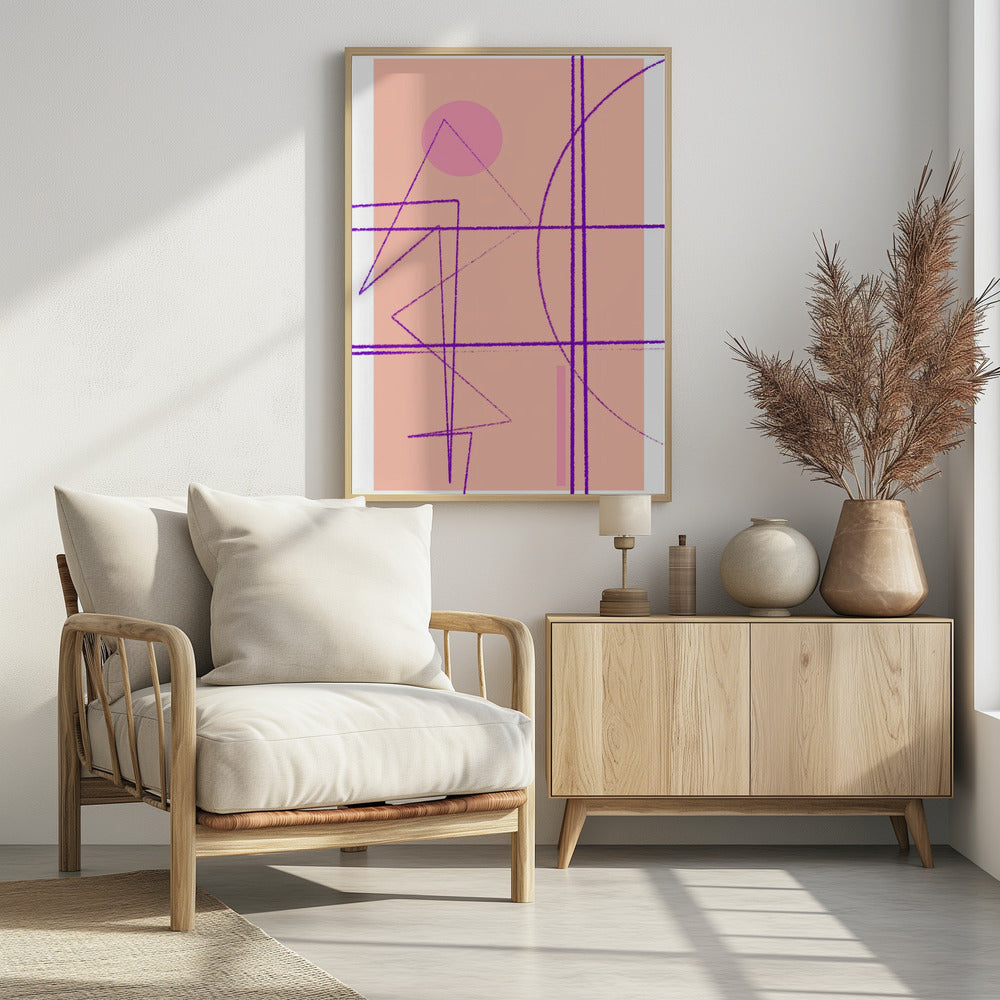 Pink Geometric Dance | Poster