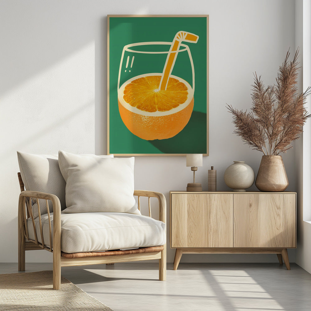 Vibrant Orange Cleverly Illustrated | Poster