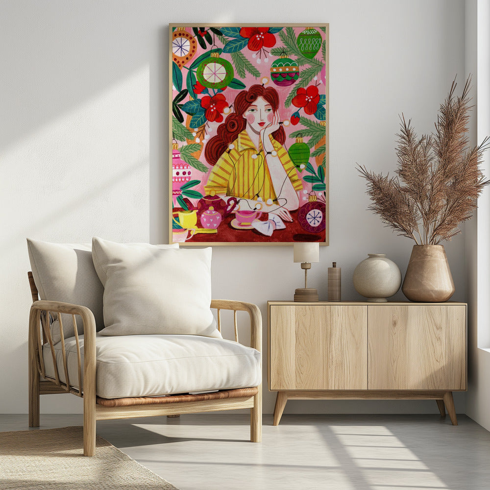 Retro Christmas Woman | Poster