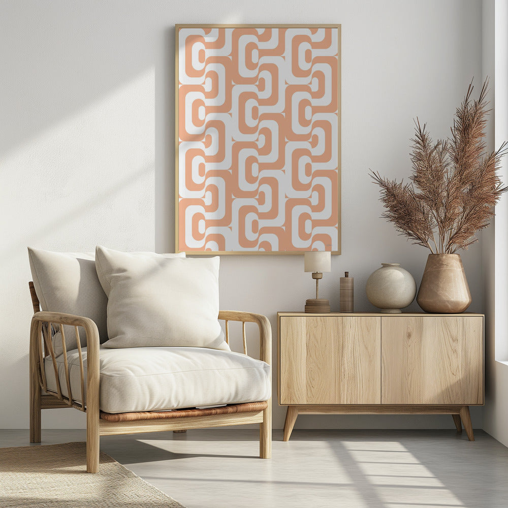Retro Pattern Peach Fuzz | Poster
