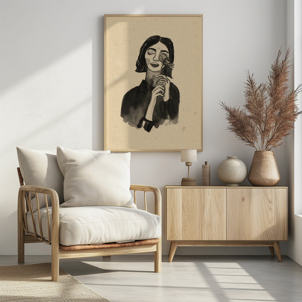Girl With Flower | Poster