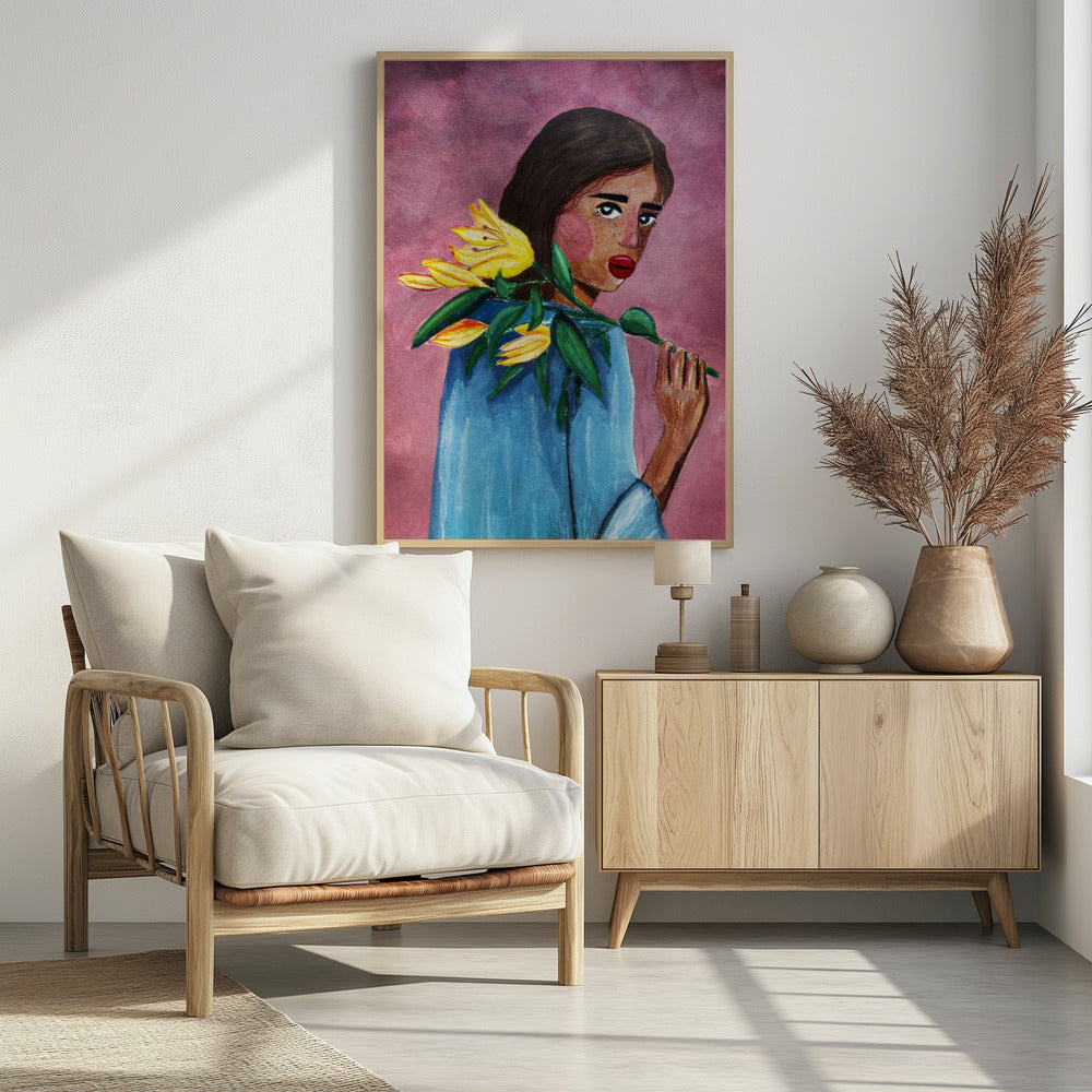 Woman With Lily | Poster