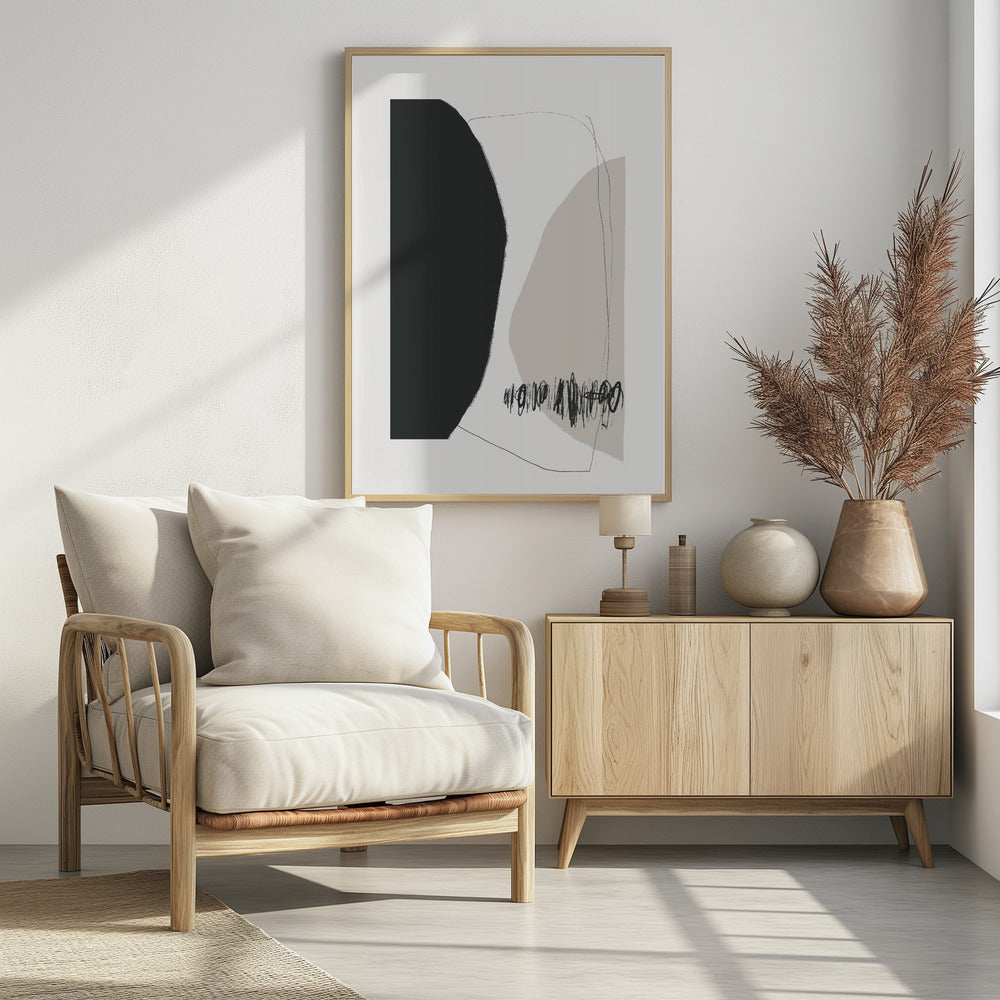 Organic Shapes And Lines In Neutral Tones | Poster