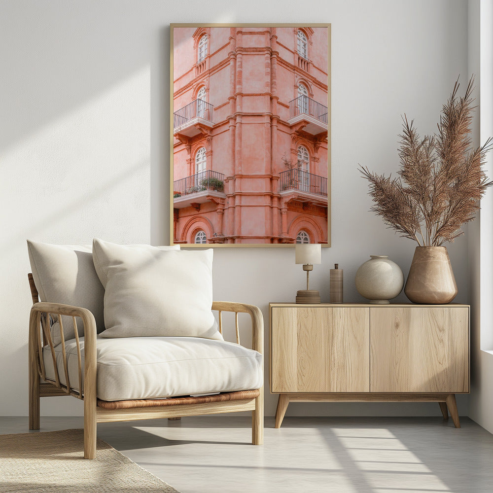 Pastel Pink Umbria | Italy travel photography | Poster