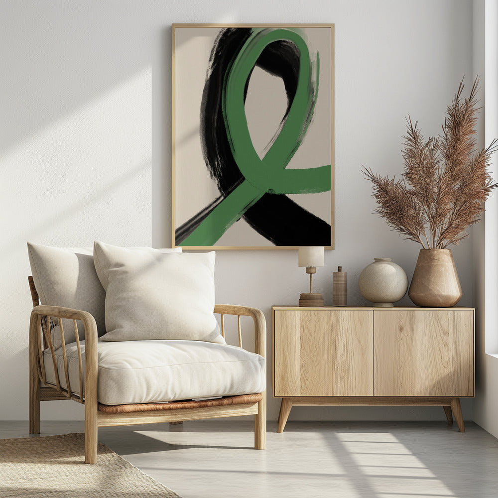 Green Ribbon Flow | Poster