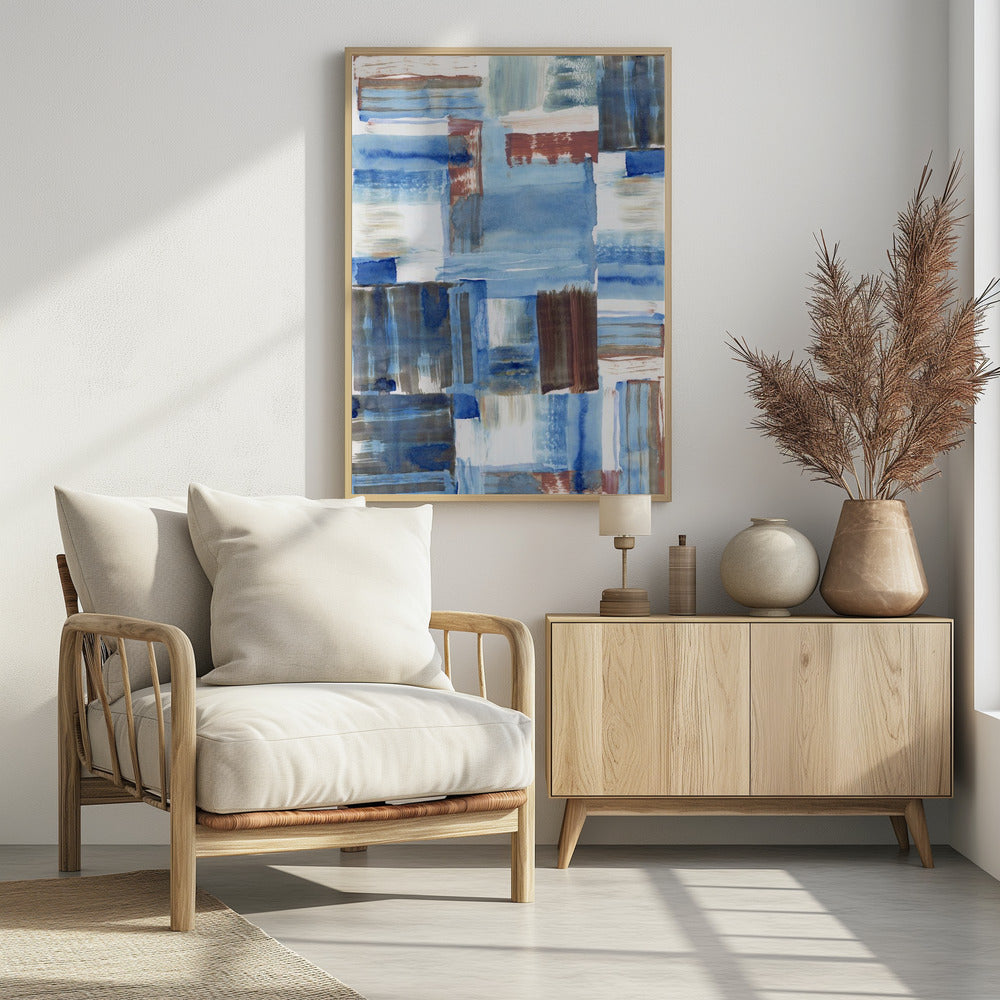 Icy Blue Abstract 1 | Poster