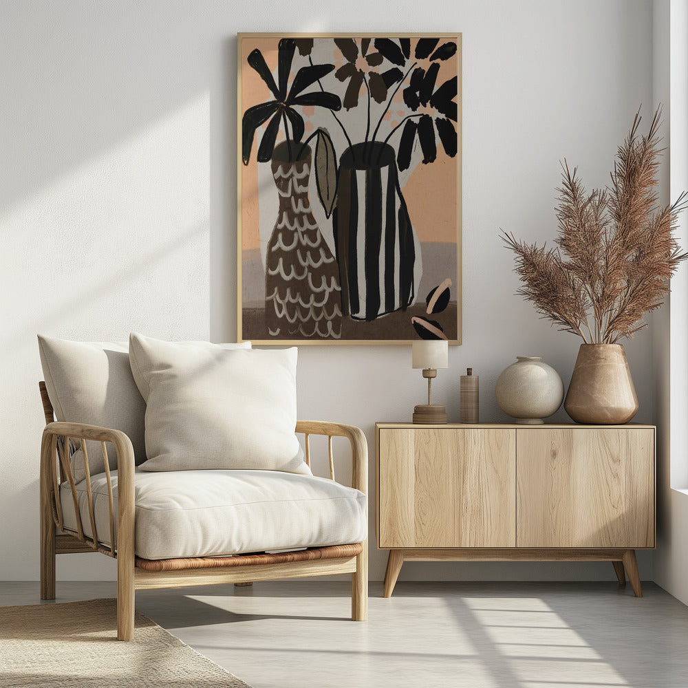 Striped Vases Bloom | Poster
