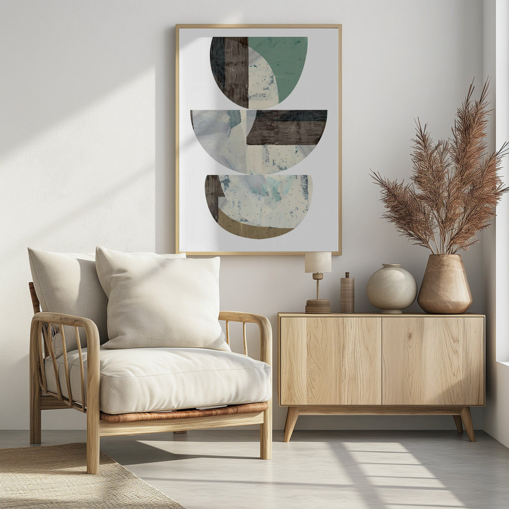 Blue Semi Circles 1 | Poster