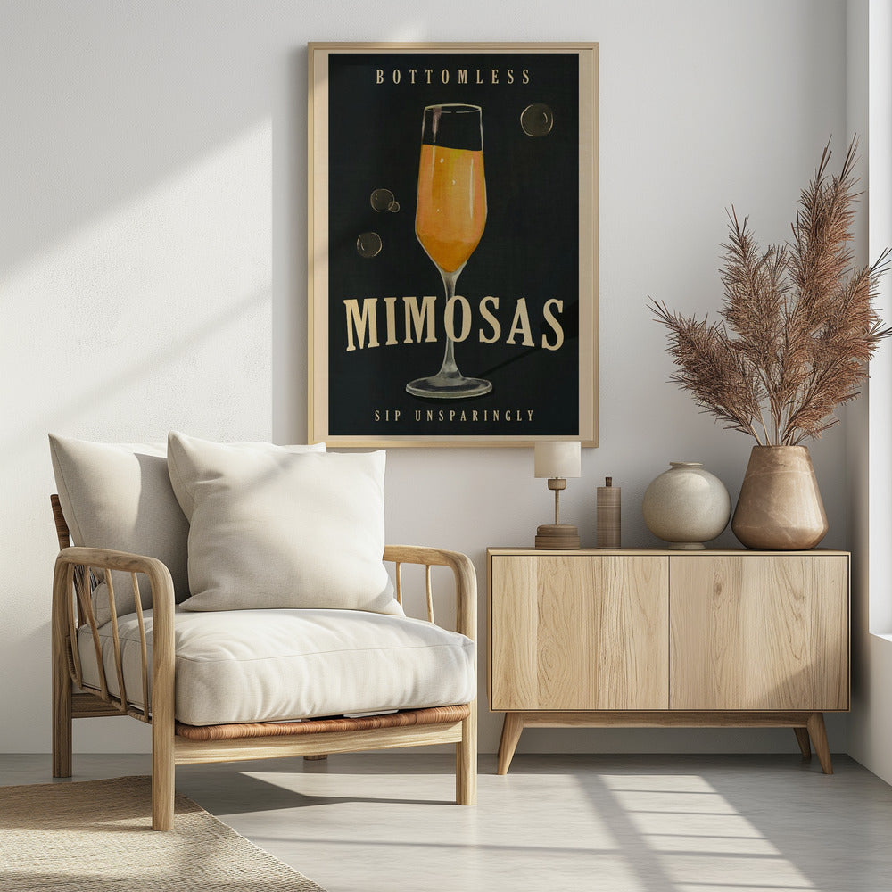 Bottomless Mimosas Art Deco Cocktail Bar Art | Poster