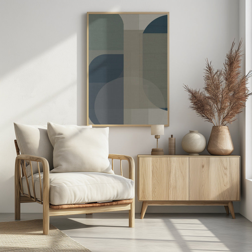 Woven Blue and Neutral Abstract Layers 2 | Poster