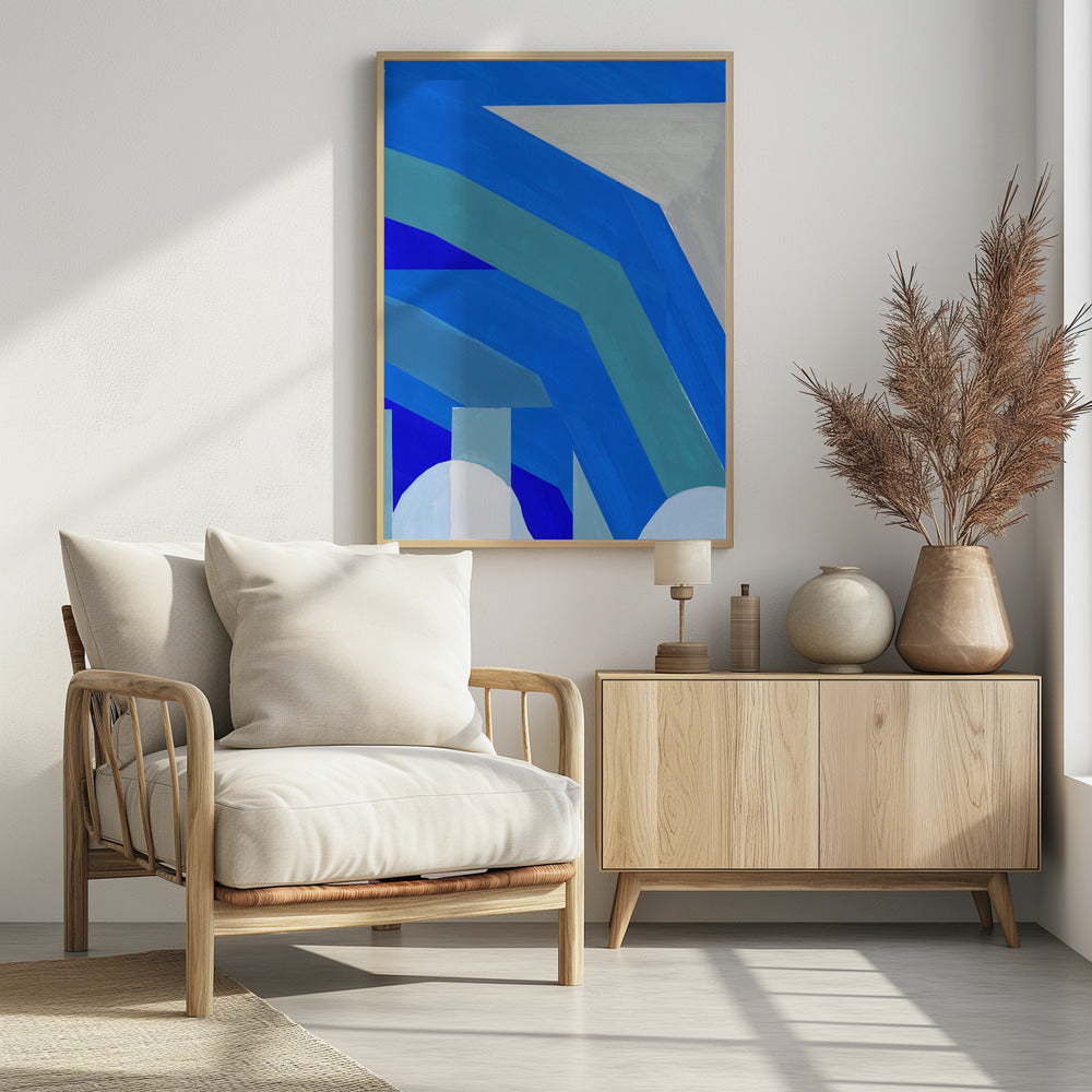 Blue French Stripes 1 | Poster