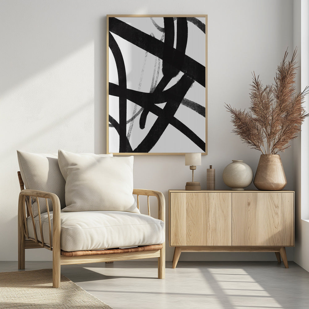 Bold Black Brushstrokes | Poster