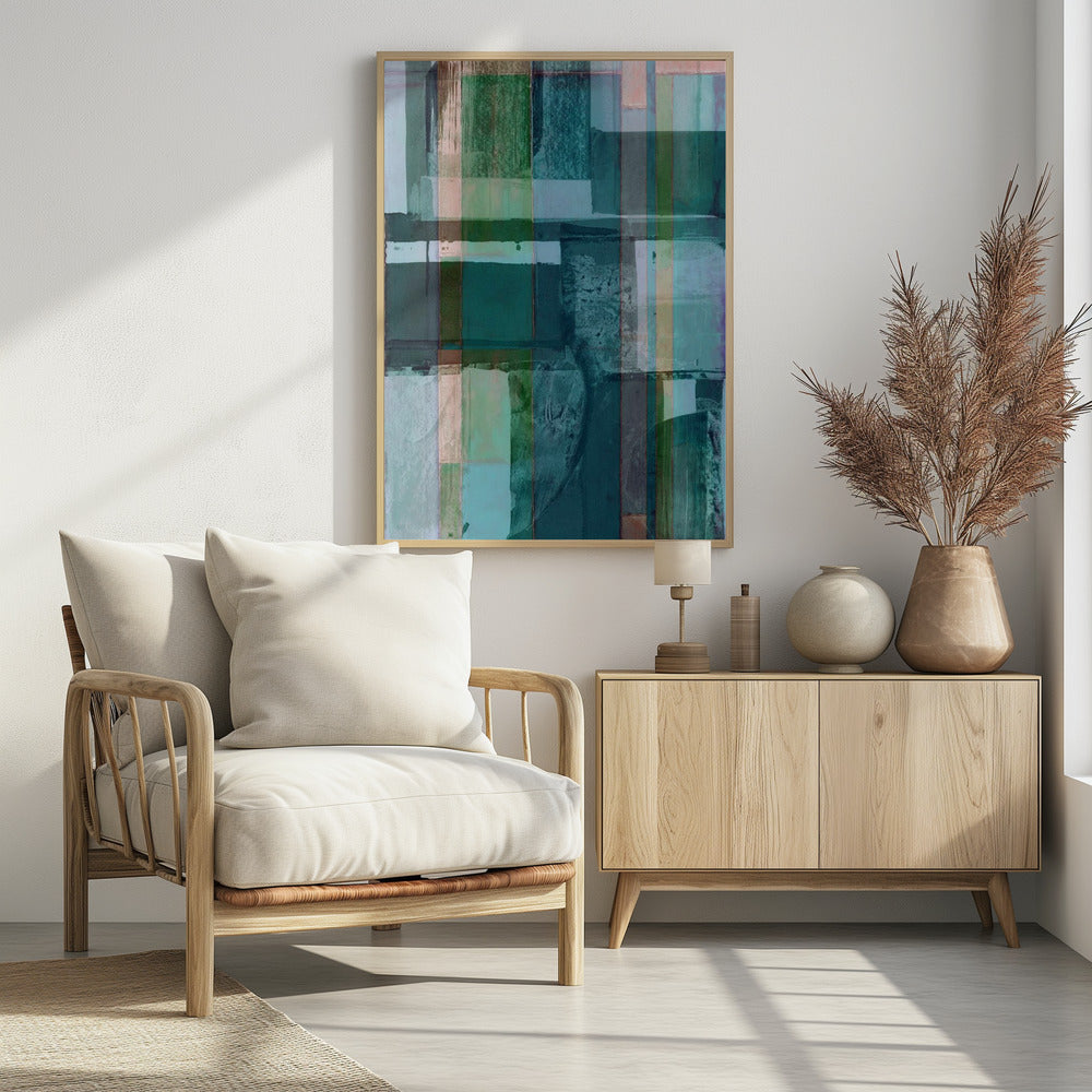 Abstract Shades of Blue and Neutral 1 | Poster