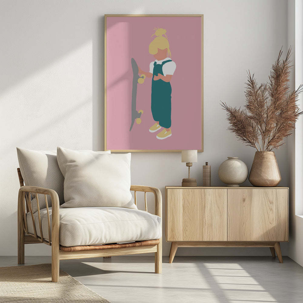 Juno - Skateboard Girl Silhouette | Poster