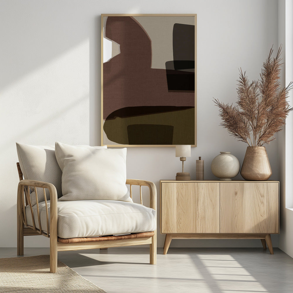 Layered Geometric Shapes And Earthy Tones | Poster