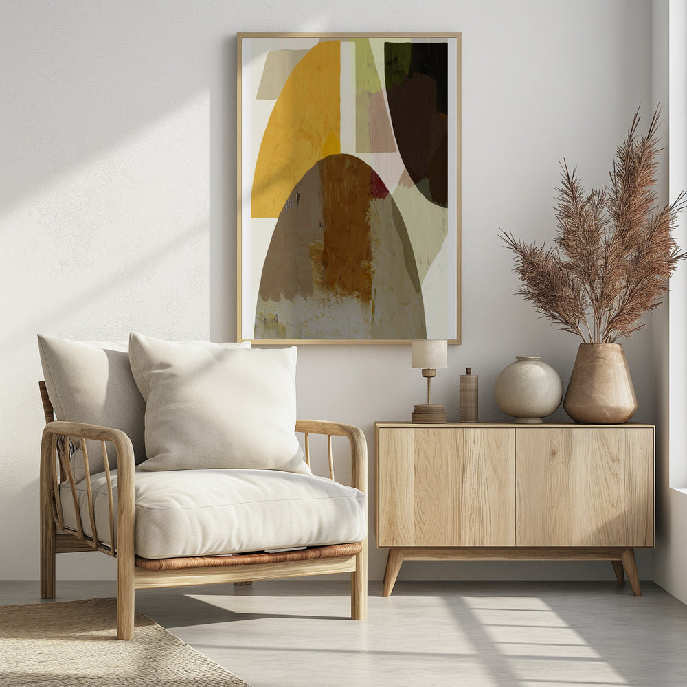 Bold Geometric Shapes In Earthy Tones | Poster