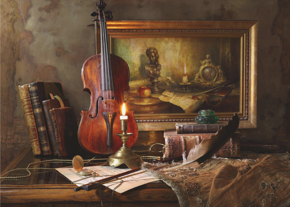 Still life with violin and painting | Canvas