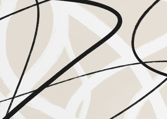 Black Lines On A Neutral Beige Background | Poster