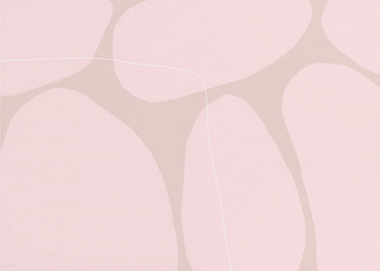 Pink Organic Shapes And Thin White Lines | Poster