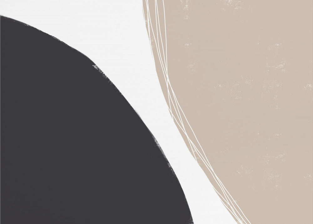 Black And Beige Organic Shapes | Canvas