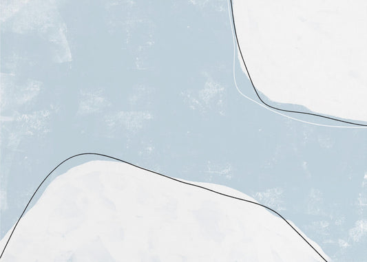 Blue And White Tones With Fluid Lines | Poster