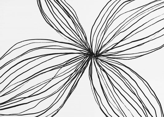 Elegant Black and White Petals | Canvas